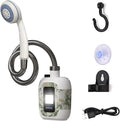 Portable Shower for Camping [Long-Lasting] 2000mAh Rechargeable Camping Shower with Intelligent LED Display IPX7 Waterproof Outdoor Camp Pump for Hiking Travel Car Pet