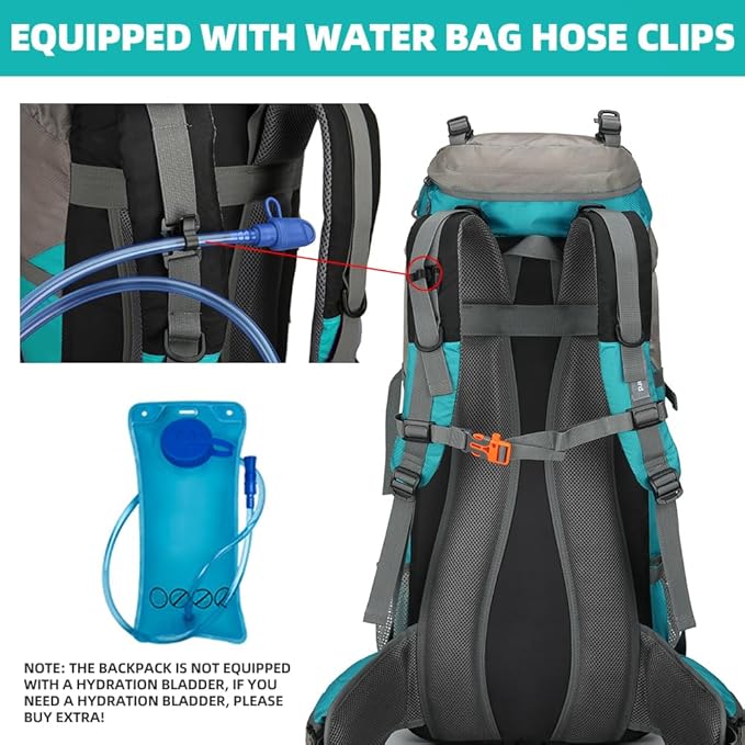 70L Camping Hiking Backpack with Rain Cover Waterproof Backpacking Backpack for Hiking Treeking Climbing Outdoor