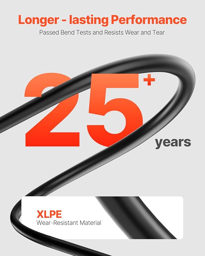 VEVOR 20FT Solar Panel Extension Cable 10AWG Solar Extension Cable Wire with Female &amp Male Waterproof Connectors 6mm² PV Cable for Home Ship and RV Solar Panels 20FT Black + 20 FT Red (Set of