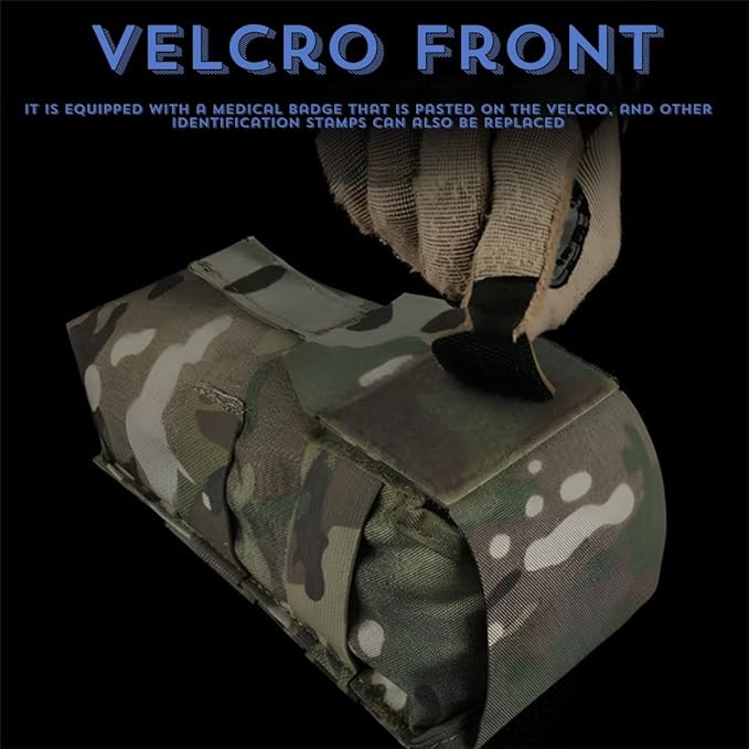 Small Vertical First Aid Kit Tactical Medical Pouch With MOLLE Nylon Emergency Bag For Team Activities Outdoor Games (10x20cm 0.11KG)