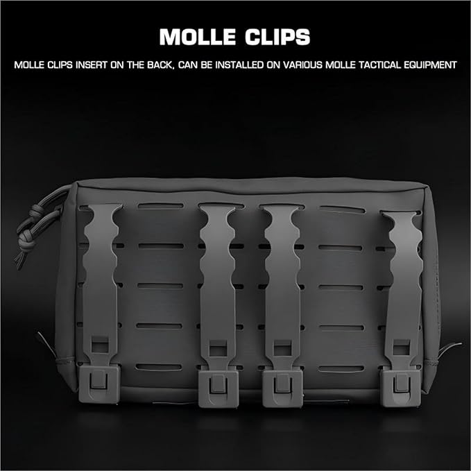 MOLLE Tactical Utility Pouch with Zipper Laser Cut Panel Organizer Bag for Belt Backpack Outdoor GearEveryday Carry Storage Case