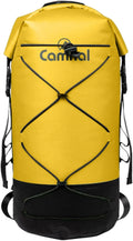 20L Waterproof Dry Backpack with Wet Dry Separation for Kayaking Boating Camping Hiking Snorkeling Outdoor Activities- Yellow