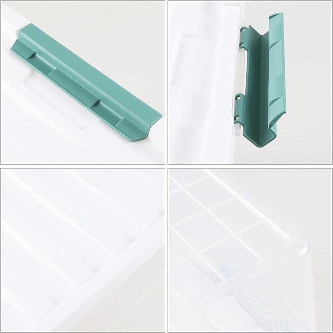 35 Quart Plastic Clear Bins with Lids Plastic Storage Boxes 6 Packs