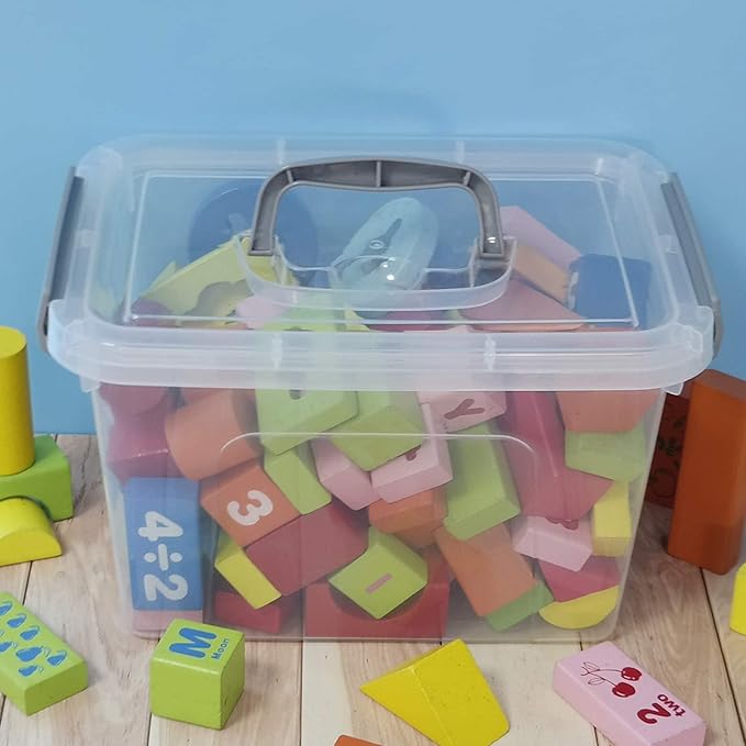 5 Quart Storage Box with Lid 6 Packs Small Plastic Box Tote Bin