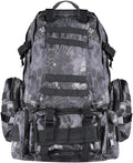 GPCT [4-in-1 [Water-Resistant] Outdoor Sport Military Tactical Travel Casual Backpack/Rucksack/Knapsack Bag for Camping Hiking Trekking Mountain Climbing Hunting- (Black Grain)