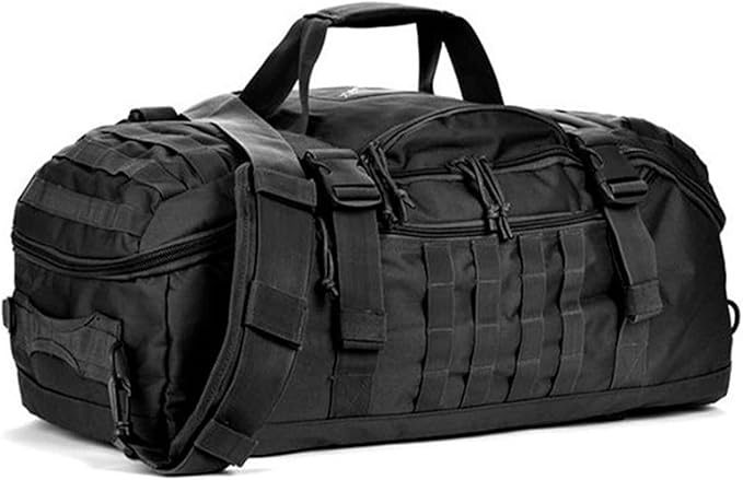 Tactical Military Luggage Bag Large Capacity Travel Backpack Large Sports Gear Travel Bag Men's Gym Bag (Black)