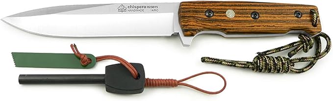 PUMA IP Spanish Made Chispero Bocote Wood Survival Knife Leather Sheath with Fire Starter