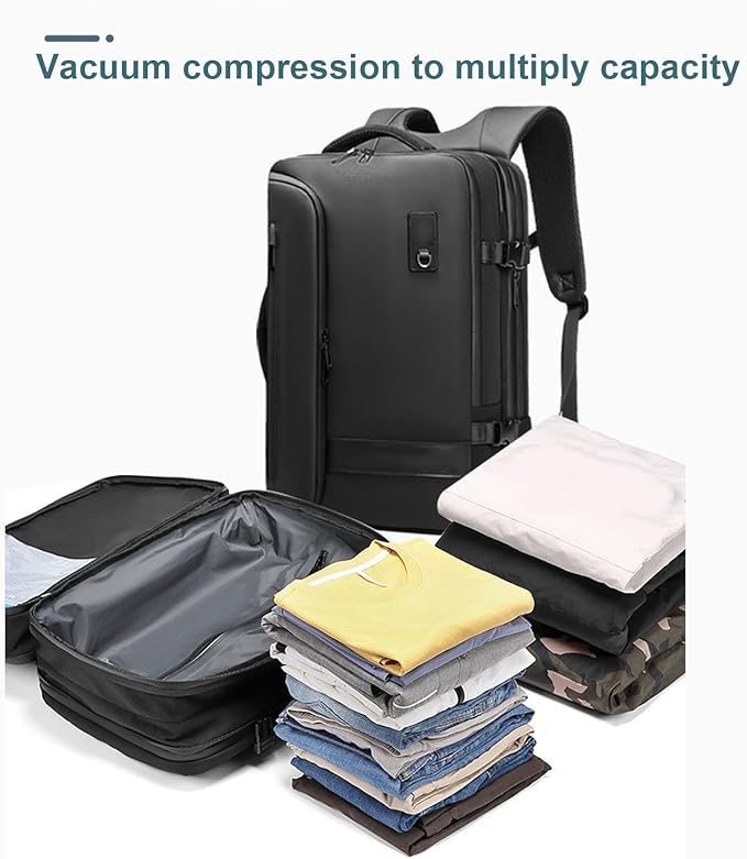 Vacuum Seal Backpack with Combination Lock Expandable Design Dry Wet Separation Storage Bag for Short and Long Trips Business Outdoor Adventures