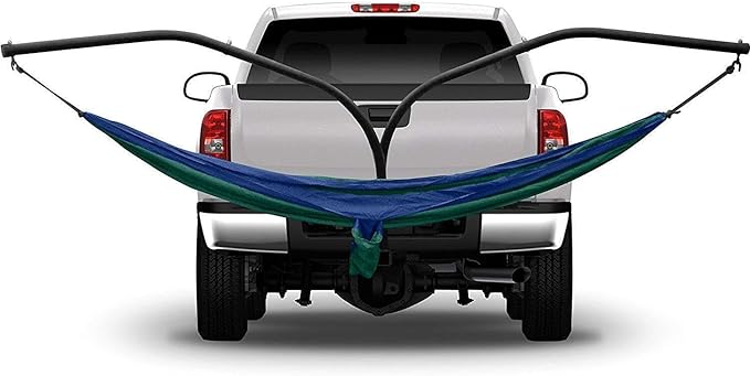 HomeStock Hammock Stand with ChairsHammock - Portable Hitch Stand for CampingBackyard Relaxation - Holds 2 Chairs1 Hammock