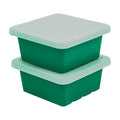 ECR4Kids Square Bin with Lid Storage Containers Green 2-Pack