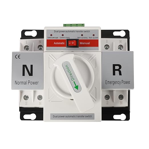 Dual Power Automatic Transfer Switch 63A 2P/4P 110V Generator Changeover Switch Tool Electronic Power Circuit Breaker Controller 50HZ/60HZ (2P/63A White)