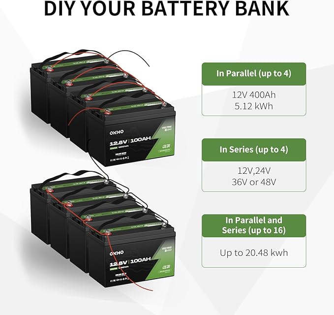 OKMO 12V 100Ah TM LiFePO4 Battery Lithium Battery 150A BMS 10 Years Lifetime 15000+ Deep Cyclesfor Marine RV Trolling Motor Boat Camper Solar Home Iron Phosphate Low Temperature Protection