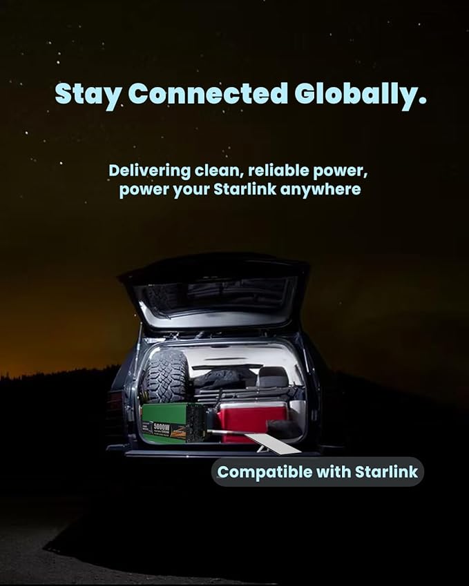 2000 Watt Pure Sine Wave Inverter DC 12V to 120V AC Power Inverter for Vehicle RV Truck Off-Grid Car Power Inverter with 4 AC Outlet 5V/3.1A USB Remote Control Surge 4000W