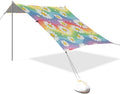 xigua Daisy Beach Tent Sun Shelter with Carrying Bag - Silver Coated Oxford Fabric Beach Canopy for Beach Camping Fishing - Includes Windproof Ropes Sandbags &amp Stakes