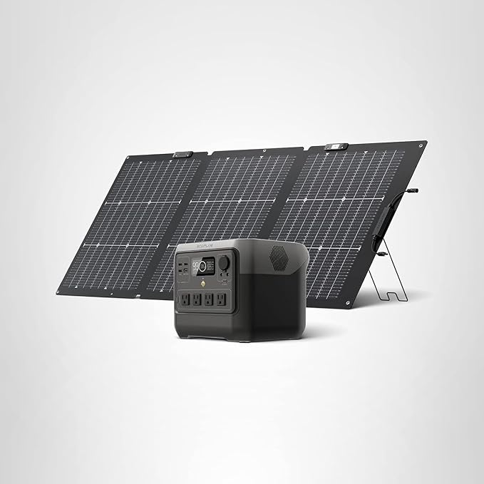 EF ECOFLOW Solar Generator RIVER 2 Pro 768Wh Portable Power Station &amp 160W Portable Solar Panel LiFePO4 Battery 70 Min Fully Charged 4×AC For Camping RV Home Backup