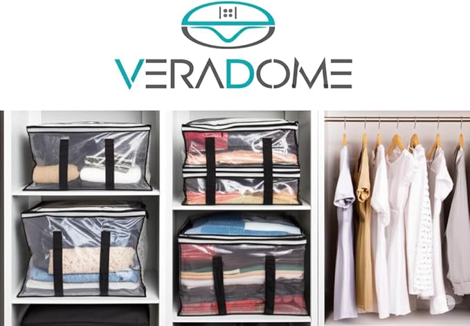Heavy Duty Clear Tote Bag for Storage &amp Organization – Extra Large Durable Zippered Storage Bin with Reinforced Handles – for Home Travel &amp Garage Use (X-Large 6.0 Count)