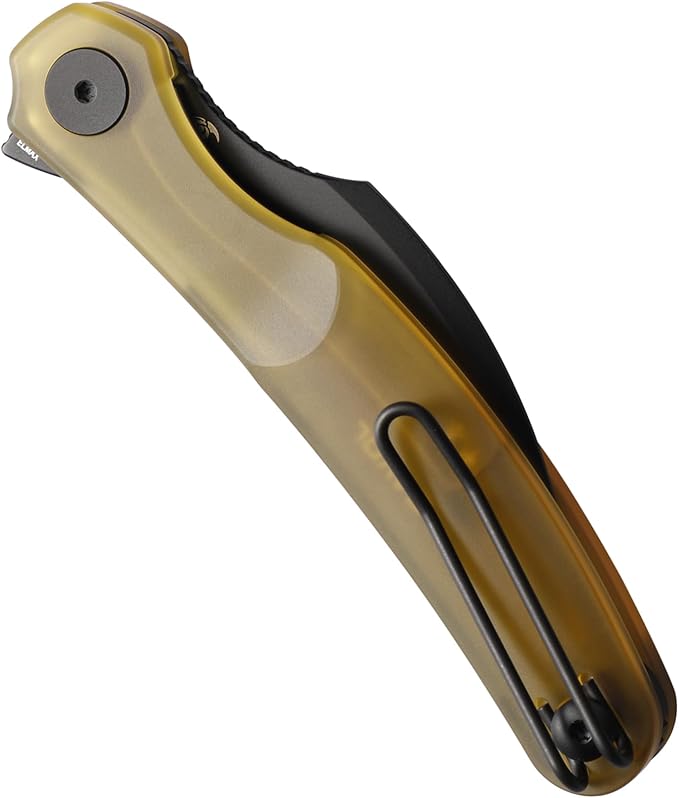Mantis Flipper Pikal Knife2.52 ELMAX Blade Folding Knife PVD ProcessingYellow Ultem Handle 4.2 EDC Pocket Knife (Yellow-Black PVD)
