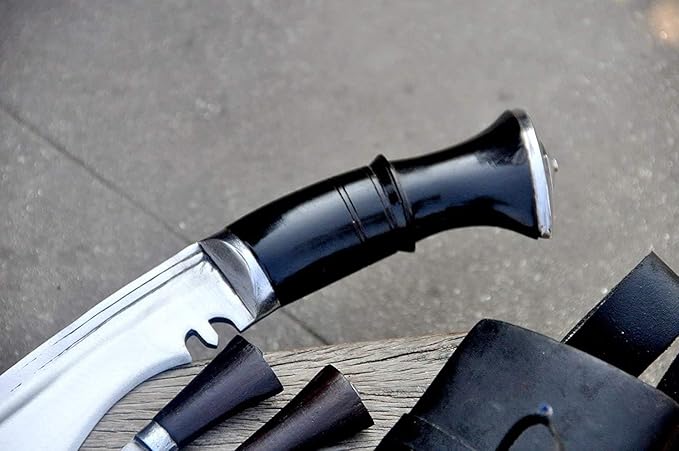 13 Blade Gorkha Traditional Historic Kukri - Khukuri Tactical Survival Camping Tool - High Carbon Steel Blade Knife with Leather Sheath