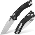 Folding Pocket Knife for Men M390 3.7 Blade with G10 Handle and Crossbar Lock EDC Knife for Camping Hiking and Outdoor Gifts for Him (Black)