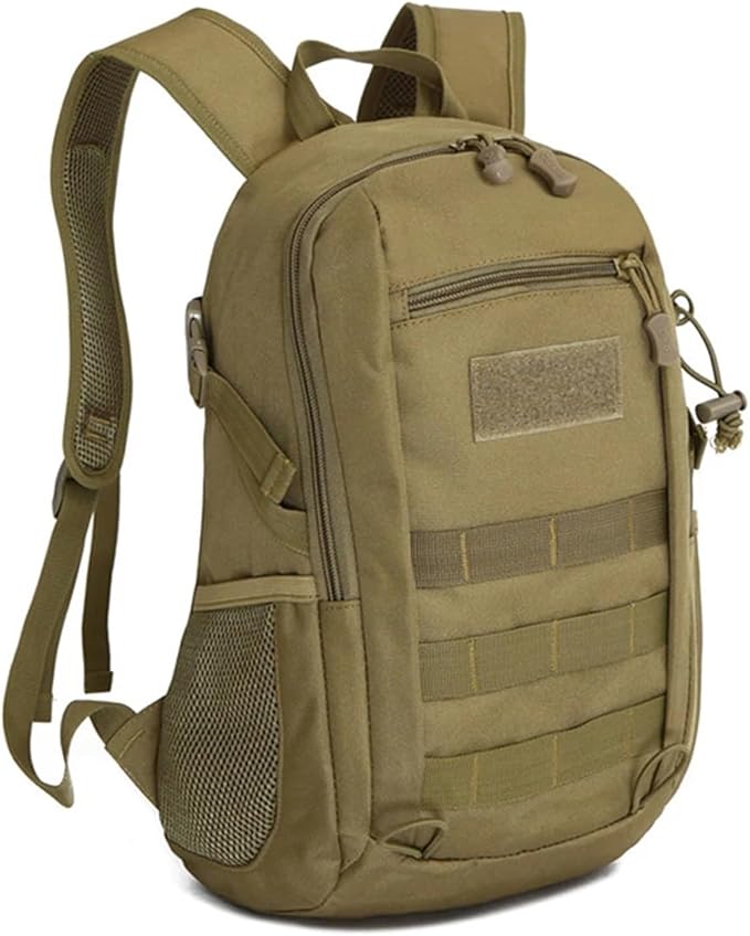Compatible For Outdoor sports travel backpack camping fishing and hunting men's 15L waterproof tactical(Tan)