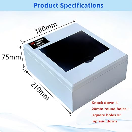 100A Generator Transfer Switch Manual Transfer Switch 120/240V 24000W Capacity Tailor-Made for Portable Generator. 100A 3P Dual Power Manual