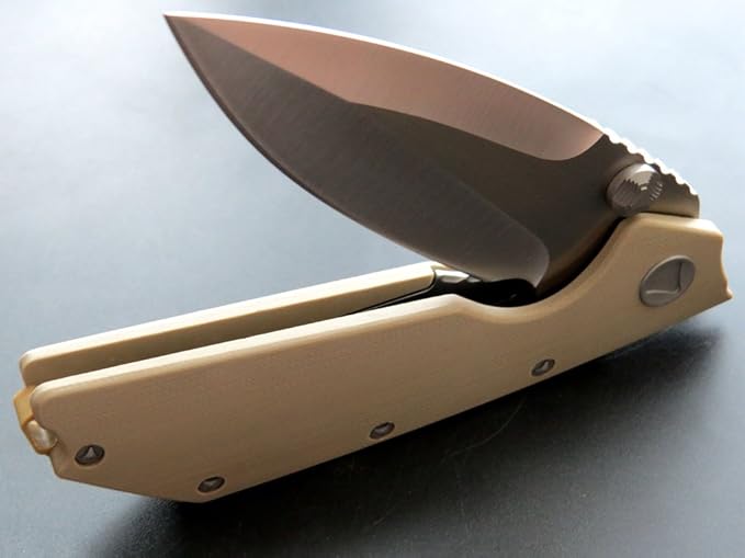 Eafengrow EF335 Folding Knives D2 Blade and G10 Handle5 inch Closed EDC Pocket Folding Knife with Clip (gray)