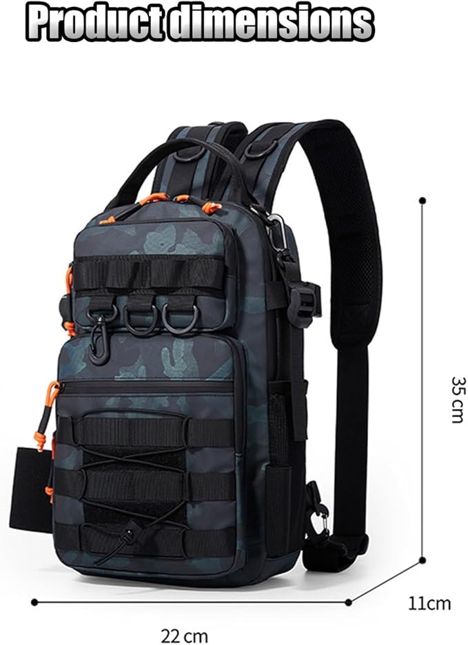 Fishing Backpack With Rod Holder Men's Shoulder Molle Bag Multifunctional Large Capacity for Hiking Travel Fishing(Gray)