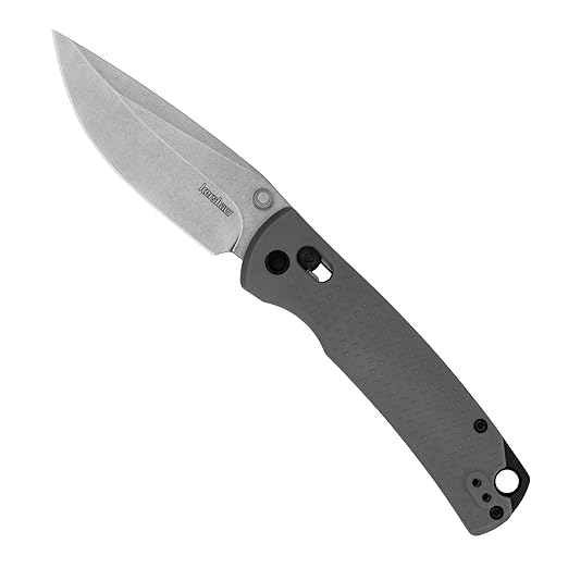 Kershaw Sequence Pocket Knife Gray Design 3.32 Inch Stainless Steel Drop Point Blade EDC with Manual Opening Reversible Deep Carry Pocketclip Everyday Carry Pocket Knife for Men and Women