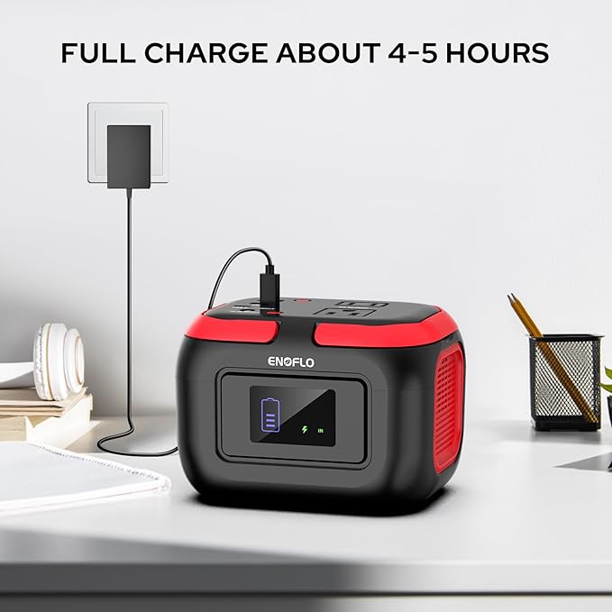 ENOFLO Portable Power Station 97.68Wh Solar Generator Lithium Battery Power with 110V AC 120W Peak Socket/DC/USB QC3.0/LED Light for Outdoor Camping Trip Home Backup Emergency