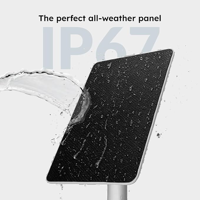 Waggle 8W Solar Panel for Security Cameras - IP65 Waterproof High-Efficiency Solar Charger 10ft Cable Supports USB-C Port