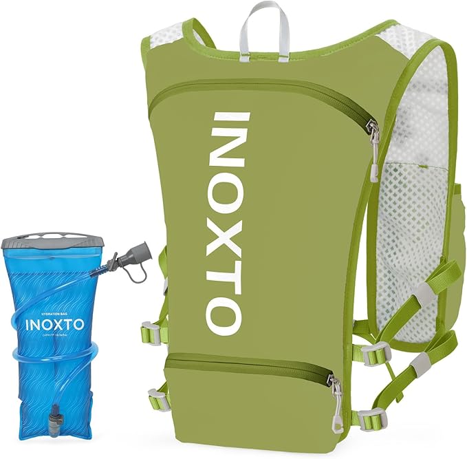 INOXTO Running Hydration Vest BackpackLightweight Insulated Pack with 1.5L Water Bladder Bag Daypack for Hiking Trail Running Cycling Race Marathon for Women Men