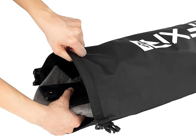 FXR Dry Bag Waterproof Roll-Up Closure D-Ring Off-Road Gear Black/White - 15 Litre