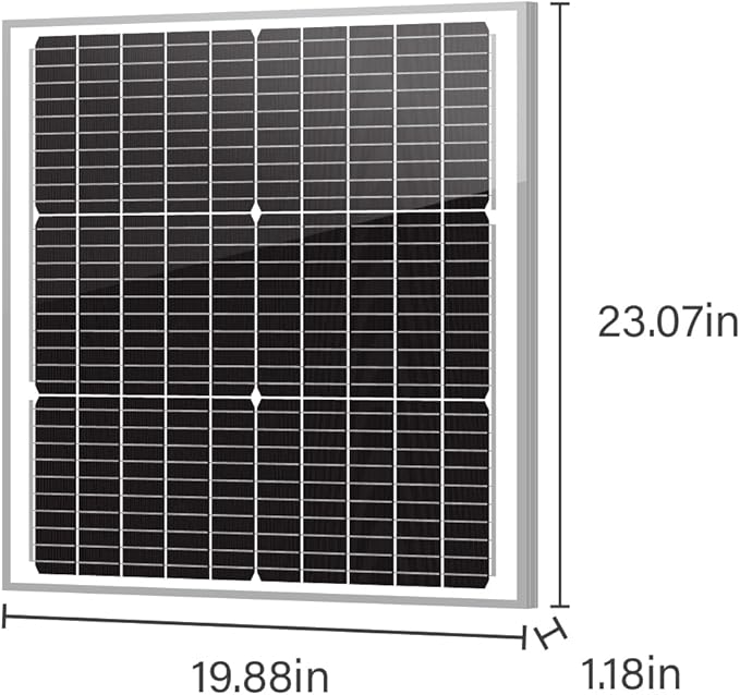 Newpowa 50W Watts 12V Mono 10BB Solar Panel Off Grid Solar Charge Kit 50 Watt 12 Volt Solar Panel+10A PWM Charge Controller+6ft Extension Cable for RV Marine Car Motorcycle Battery Charge Kit