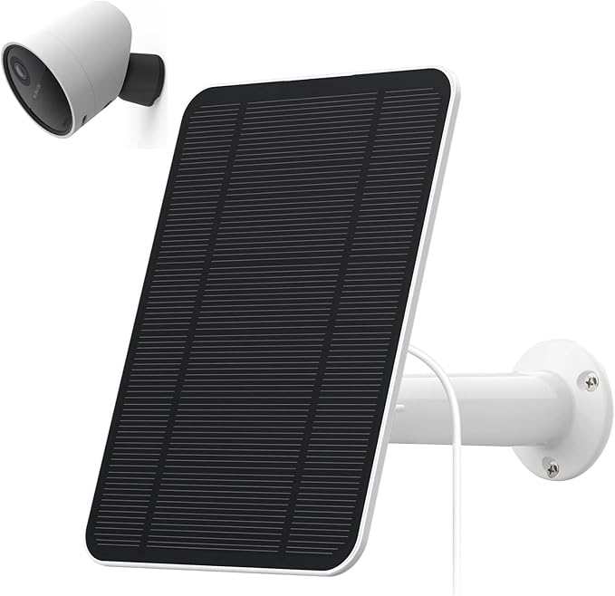 4W Solar Panel Compatible with SimpliSafe Outdoor Camera Includes Secure Wall Mount IP65 Weatherproof13.1ft Power Cable (1)