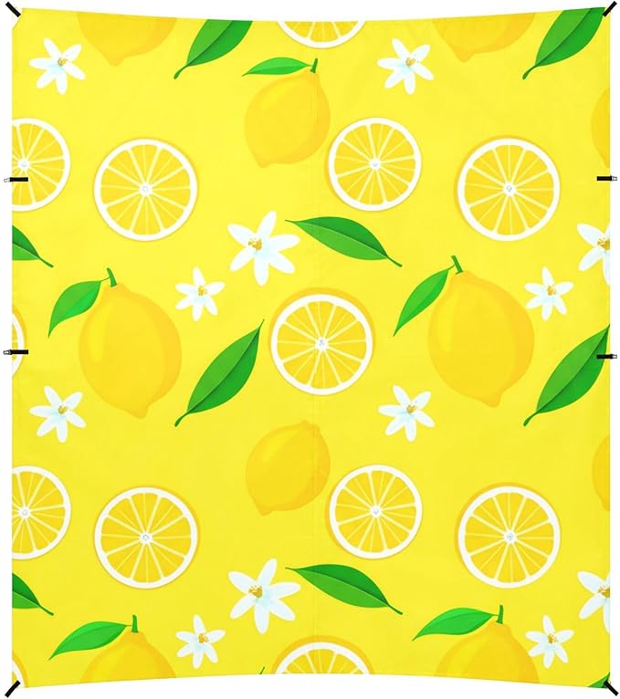 Beach Canopy with Windproof Ropes &amp Sandbags Beach Tent Sun Shade Sun Shelter for Camping Trips Fishing Backyard Fun or Picnics Lemons