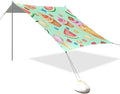 Beach Canopy with Windproof Ropes &amp Sandbags Beach Tent Sun Shade Sun Shelter for Camping Trips Fishing Backyard Fun or Picnics Dessert
