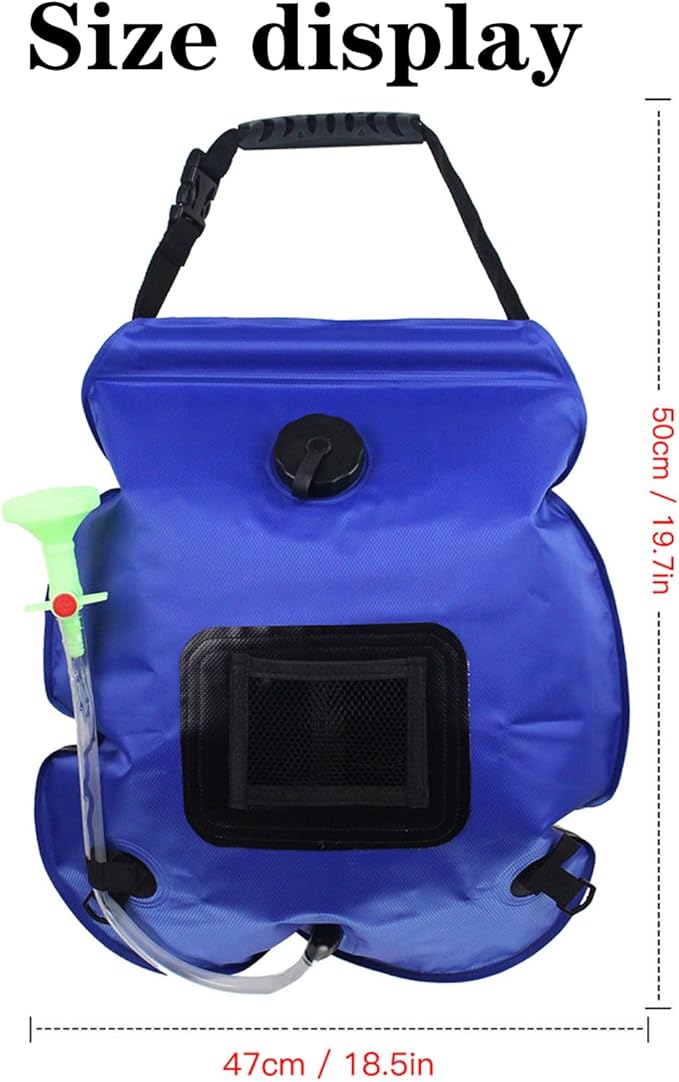 ALI2 Solar Shower Bag 5 Gal/20L Solar Heating Camping Shower Bag with Removable Hose&ampOn-Off Switchable Shower Head for Camping Traveling Hiking Beach Swimming