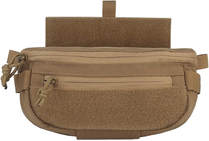 Dual Purpose Airsoft Drop Pouch Tactical Plate Hanger Fanny Bag Abdominal Dangler Hunting Vest(T)