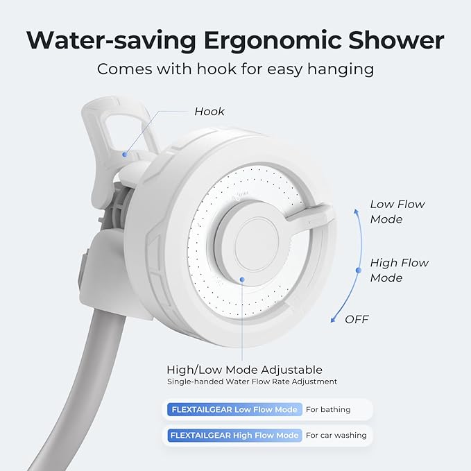 FLEXTAILGEAR Zero Pump Portable Air Pump for Inflatables &amp FLEXTAILGEAR MAX Shower Outdoor Shower Pump
