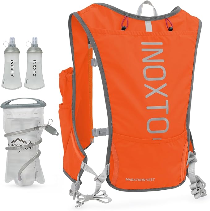 INOXTO Running Hydration Vest BackpackLightweight Insulated Pack with 1.5L Water Bladder Bag Daypack for Hiking Trail Running Cycling Race Marathon for Women Men
