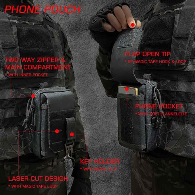 Molle Seat Back Organizer with 5 Pouches Tactical Seat Covers Molle Tactical Vehicle Organizers Panel Car Seat Covers Protector for Truck