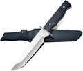 12.7 Fixed Blade Survival Knife with Sheath - High Hardness Quenched Stainless Steel Outdoor Knife - Classic Solid Wood Handle Spine - Professional Utility Tool for Camping Hunting &amp Bushcraft