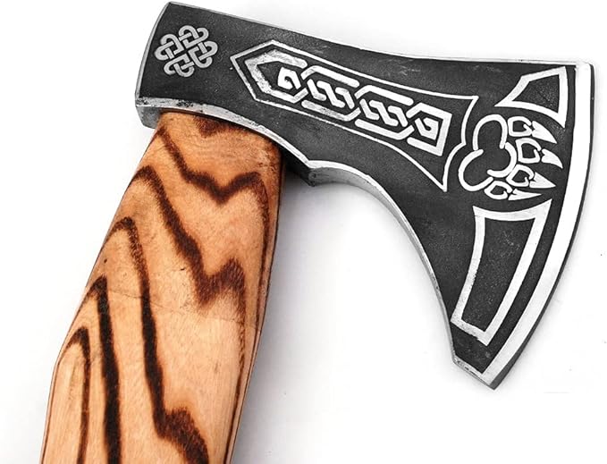 Bend D- Custom Handmade Stainless Steel Hatchet Viking Axe Art - Ash Solid Wood Handle