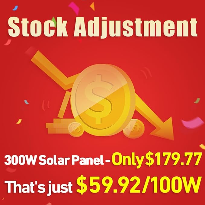 DOKIO 300W Portable Foldable Solar Panel Kit Compact 19.3x37.4in Design 15.2lb with Standalone Controller and USB Monocrystalline Charger for 12V Batteries Power Stations RV Camping Emergency Use