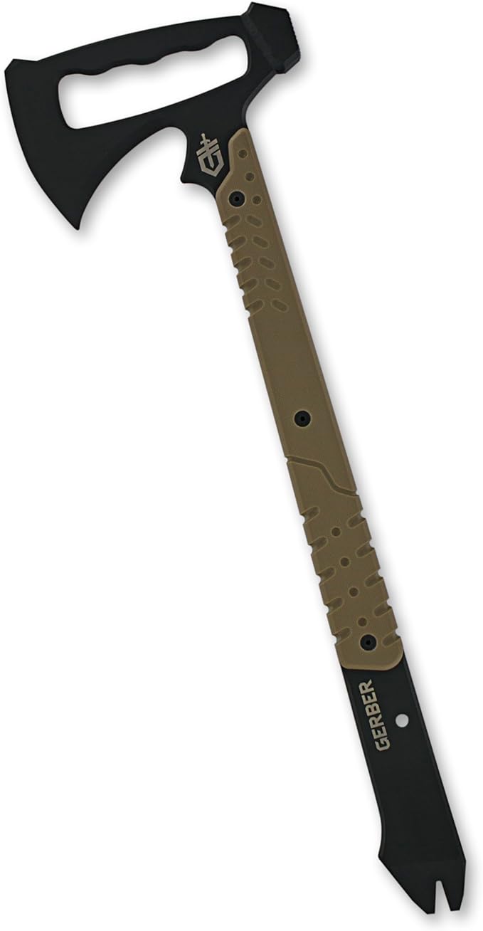 Gerber Gear Downrange Tactical Tomahawk Survival Multitool Made in USA Camping Axe with Hammer Head and Steel Pry Bar Includes Sheath with Integrated Molle Straps