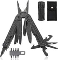 27-in-1Multitool Pliers with Scissors Rope CuttersSaw ScrewdriversCan OpenerFileCarrying PouchStainless Steel Pocket Multi-Tool Ideal for Camping Survival and GiftBlack