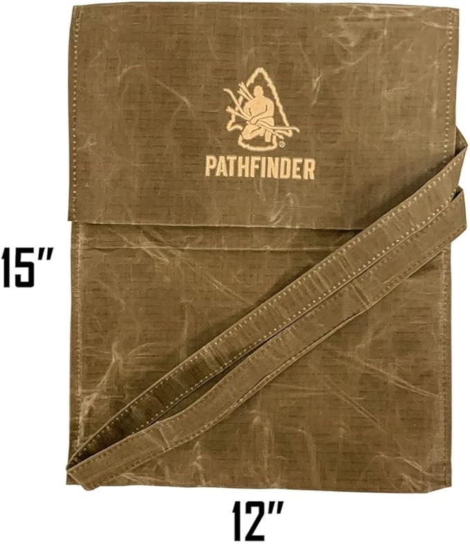 The Pathfinder School Durable Ripstop Waxed Canvas Bag - Haversack - Bushcraft Gear - Single Strap Hiking Pack Gathering Satchel - Pathfinder Survival Bushcraft Bag - 15 x 12