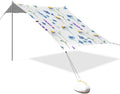 Beach Canopy with Windproof Ropes &amp Sandbags Beach Tent Sun Shade Sun Shelter for Camping Trips Fishing Backyard Fun or Picnics Purple Flower