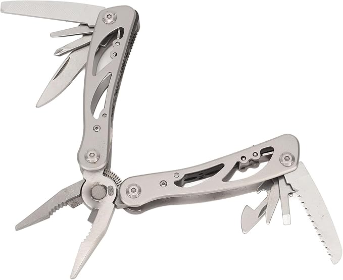 Professional 11 in 1 Multitool Pliers Stainless Steel Foldable Camping Tool with Storage Bag for Outdoor Adventures Survival Gear 6 Inch