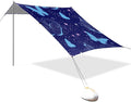 xigua Butterfly Beach Tent Sun Shelter with Carrying Bag - Silver Coated Oxford Fabric Beach Canopy for Beach Camping Fishing - Includes Windproof Ropes Sandbags &amp Stakes